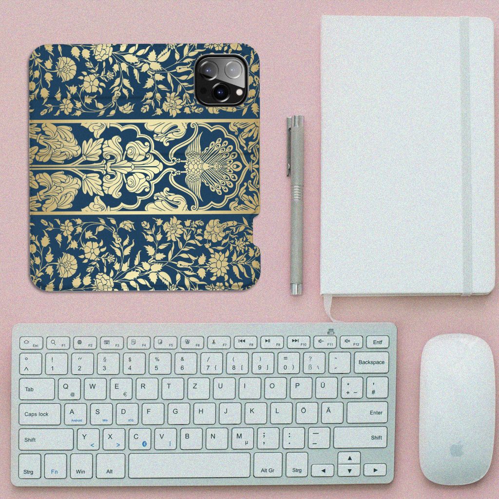 iPhone 14 Pro Max Smart Cover Beige Flowers - B2C Telecom
