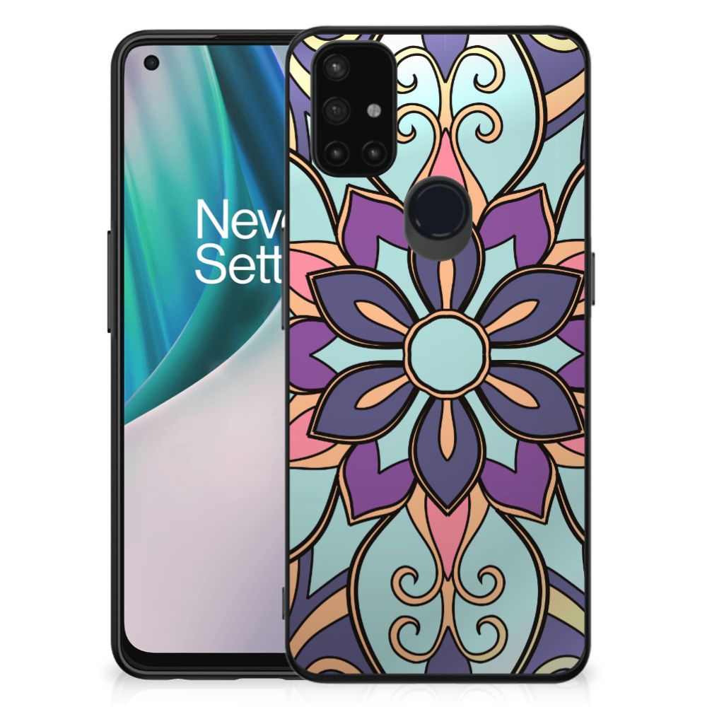 OnePlus Nord N10 5G Bloemen Hoesje Purple Flower