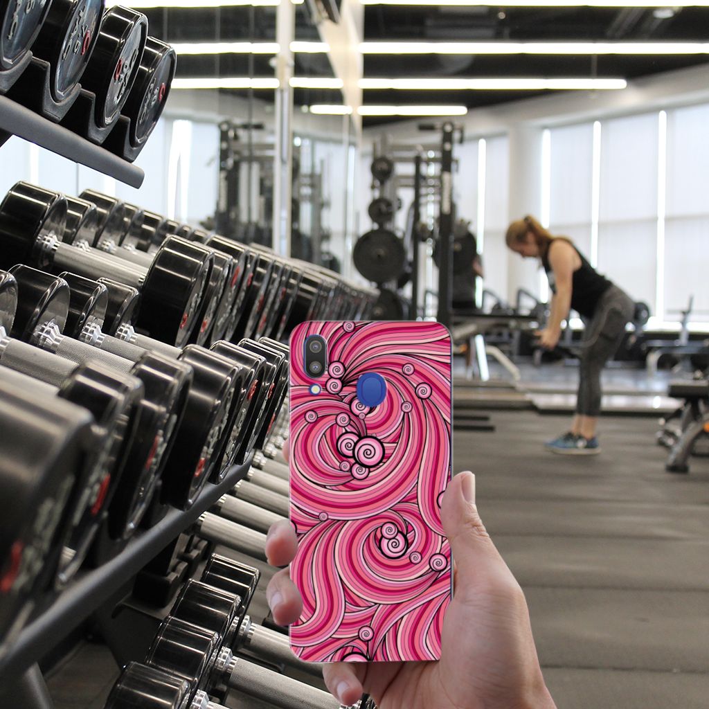 Samsung Galaxy M20 (Power) Hoesje maken Swirl Pink