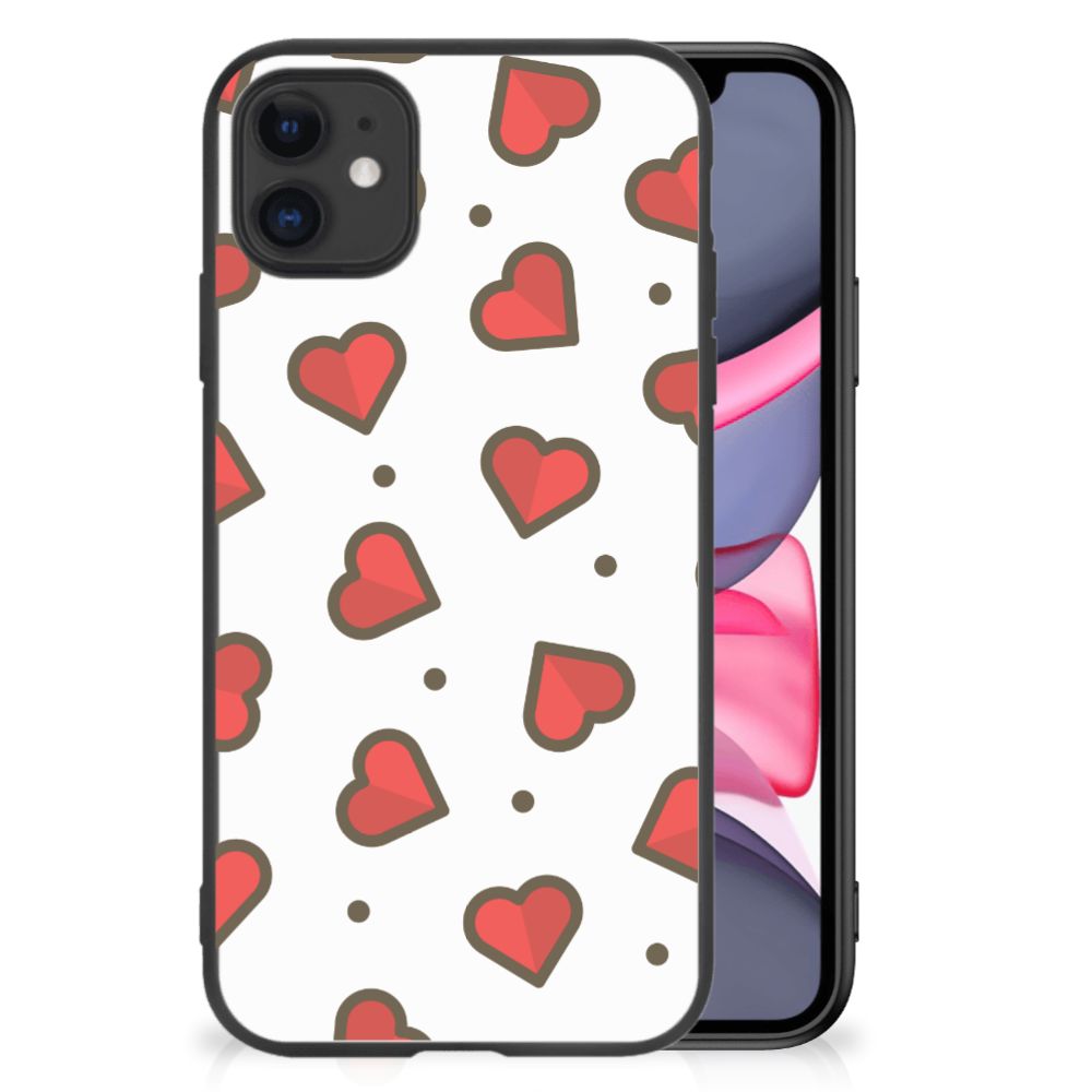 iPhone 11 Back Case Hearts