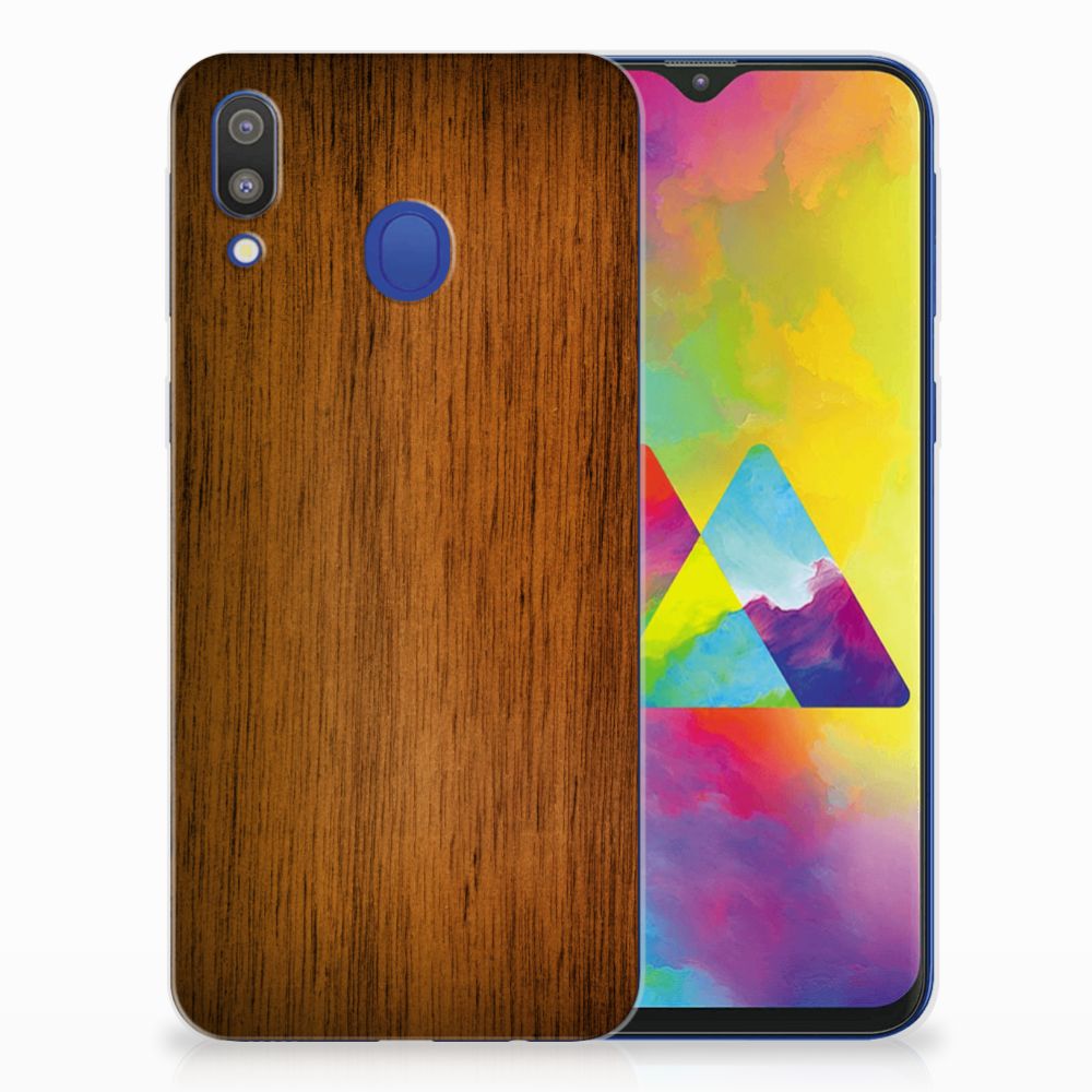 Samsung Galaxy M20 (Power) Bumper Hoesje Donker Hout