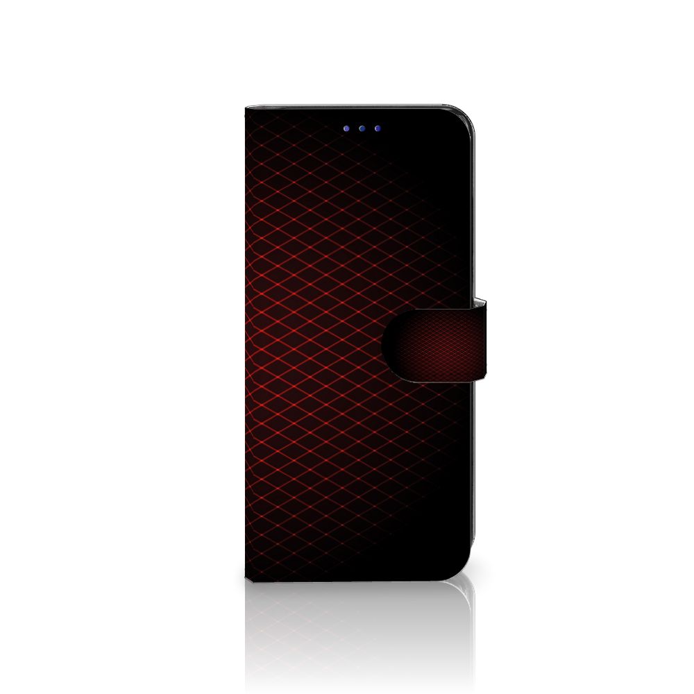 OPPO Find X5 Telefoon Hoesje Geruit Rood, minimalistisch design met rood en zwart patroon.