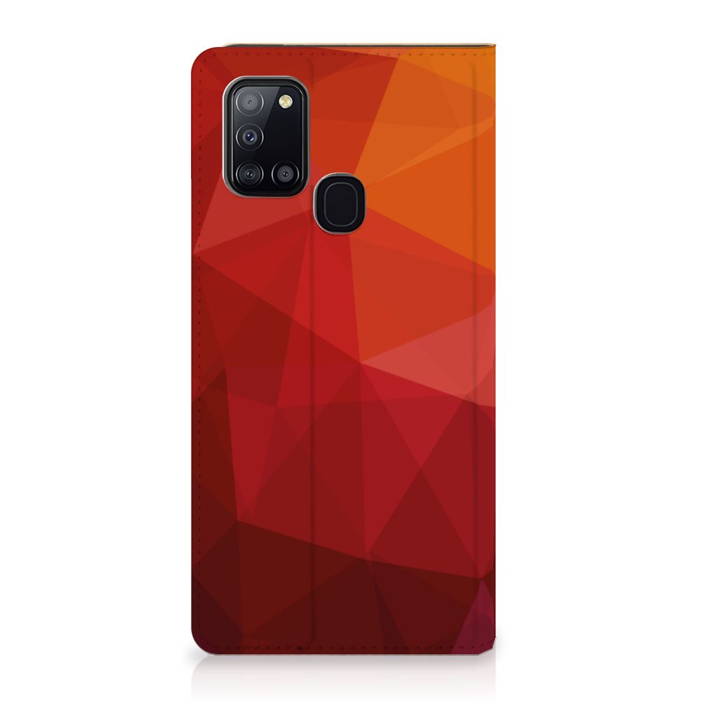 Stand Case voor Samsung Galaxy A21s Polygon Red - B2C Telecom