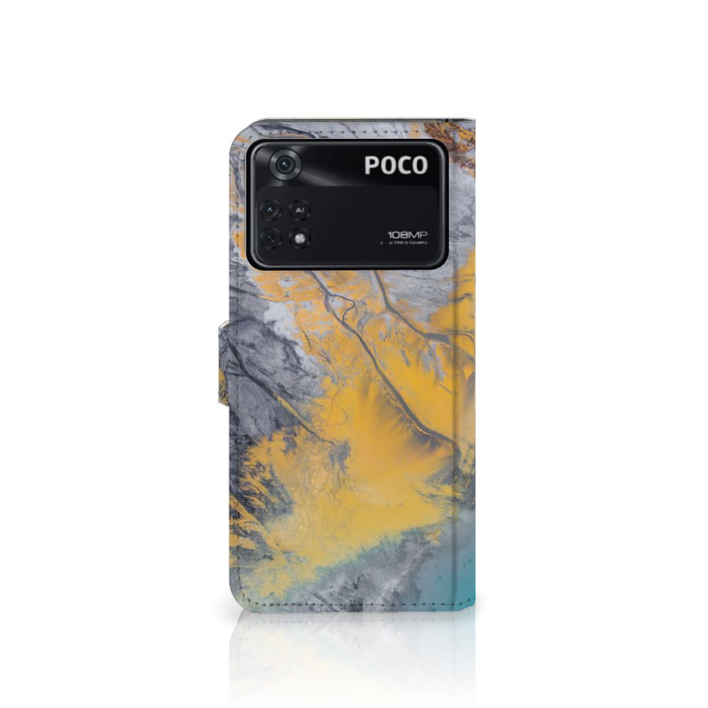Xiaomi Poco X4 Pro 5G Bookcase Marble Blue Gold