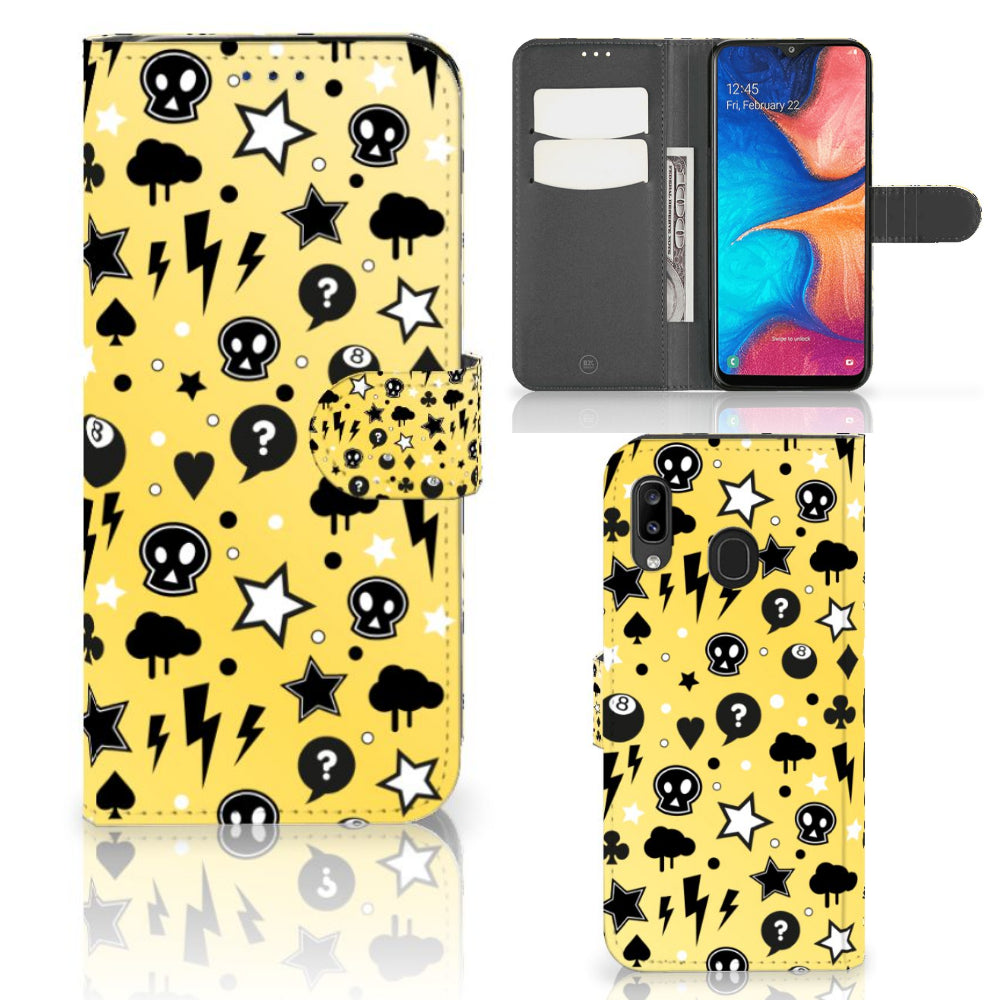 Telefoonhoesje met Naam Samsung Galaxy A30 Punk Geel