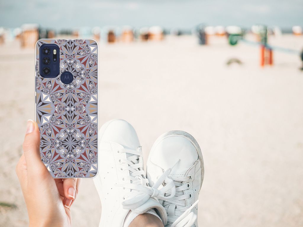 Motorola Moto G60s TPU Siliconen Hoesje Flower Tiles B2C Telecom
