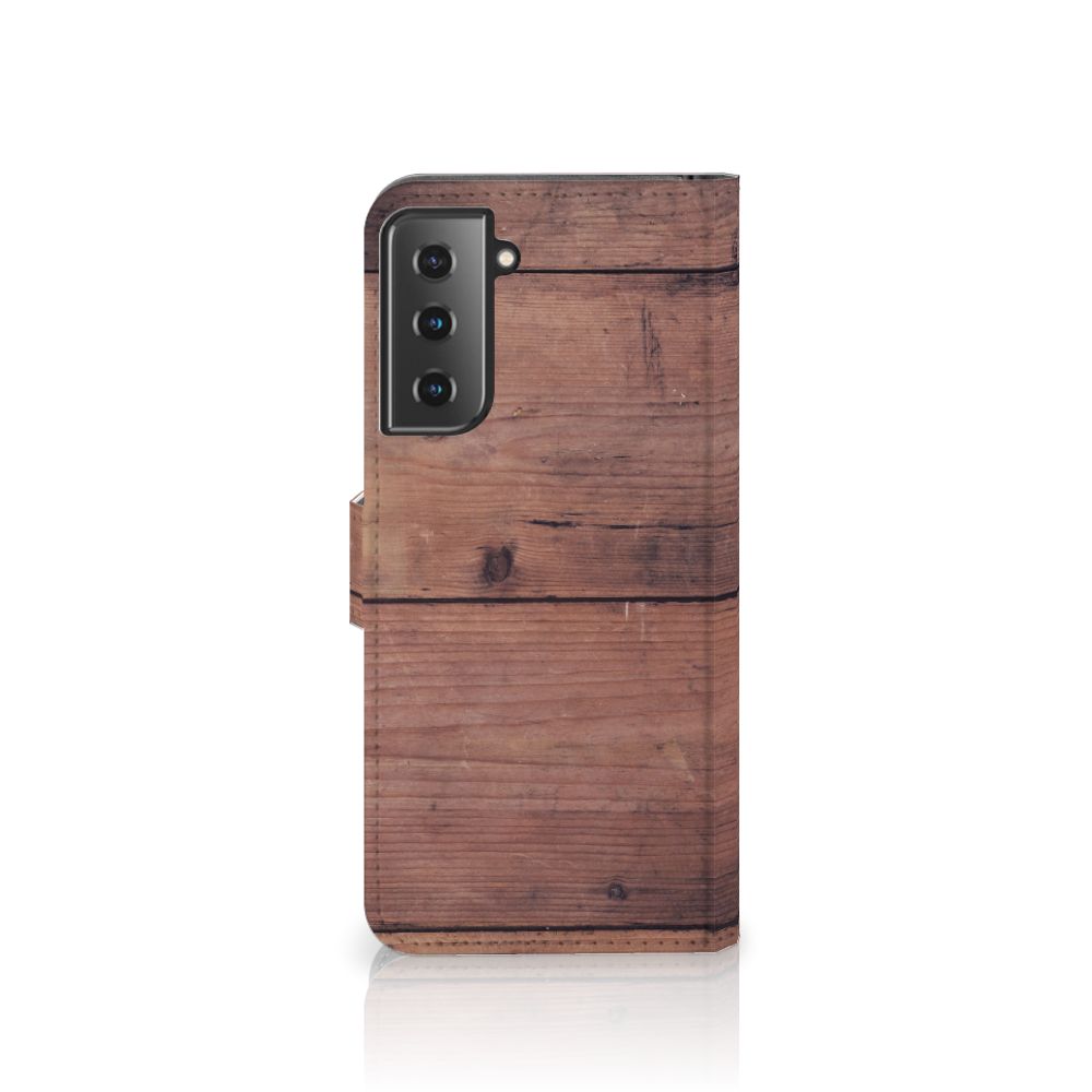 Samsung Galaxy S21 Plus Book Style Case Old Wood