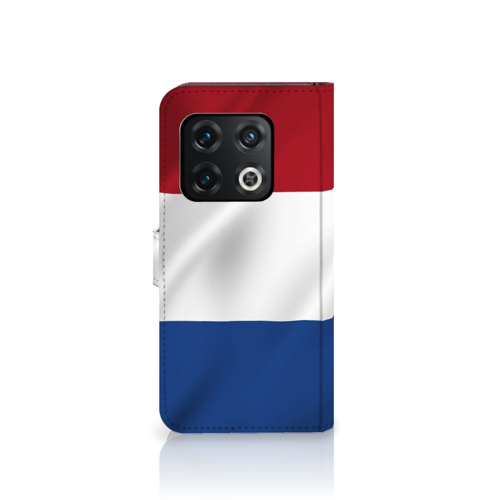 OnePlus 10 Pro Bookstyle Case Nederlandse Vlag met artistiek ontwerp van de Nederlandse vlag.