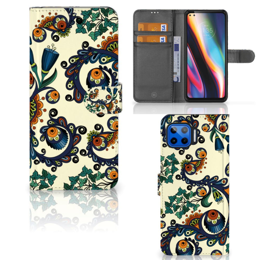 Wallet Case Motorola Moto G 5G Plus Barok Flower