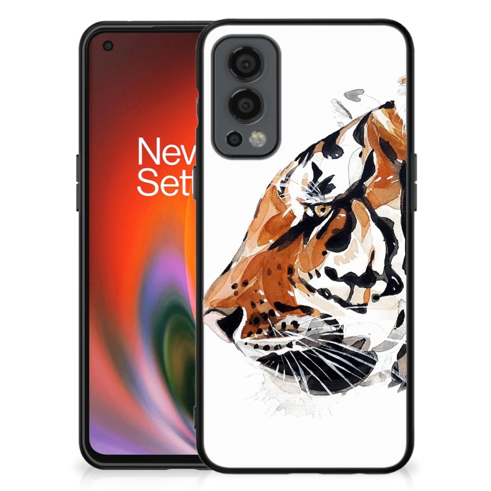 Kleurrijke Telefoonhoesje OnePlus Nord 2 Watercolor Tiger
