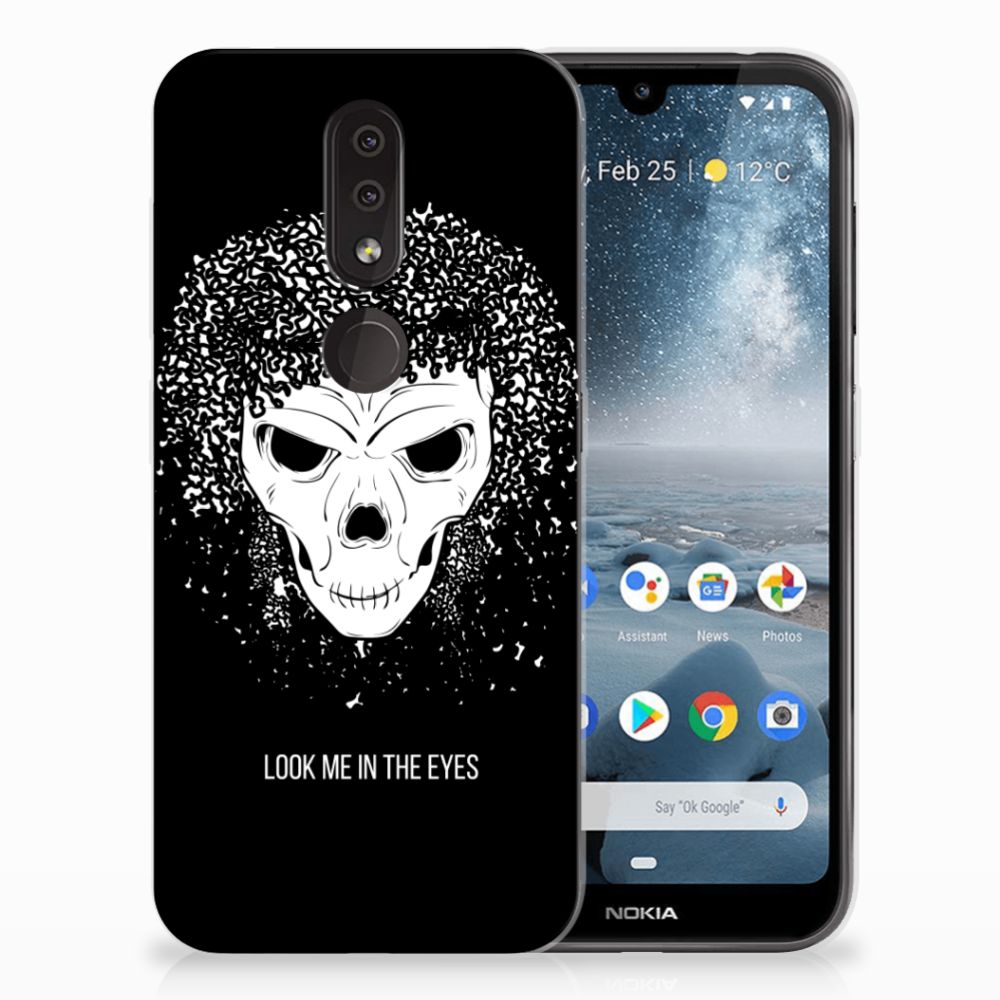 Silicone Back Case Nokia 4.2 Skull Hair