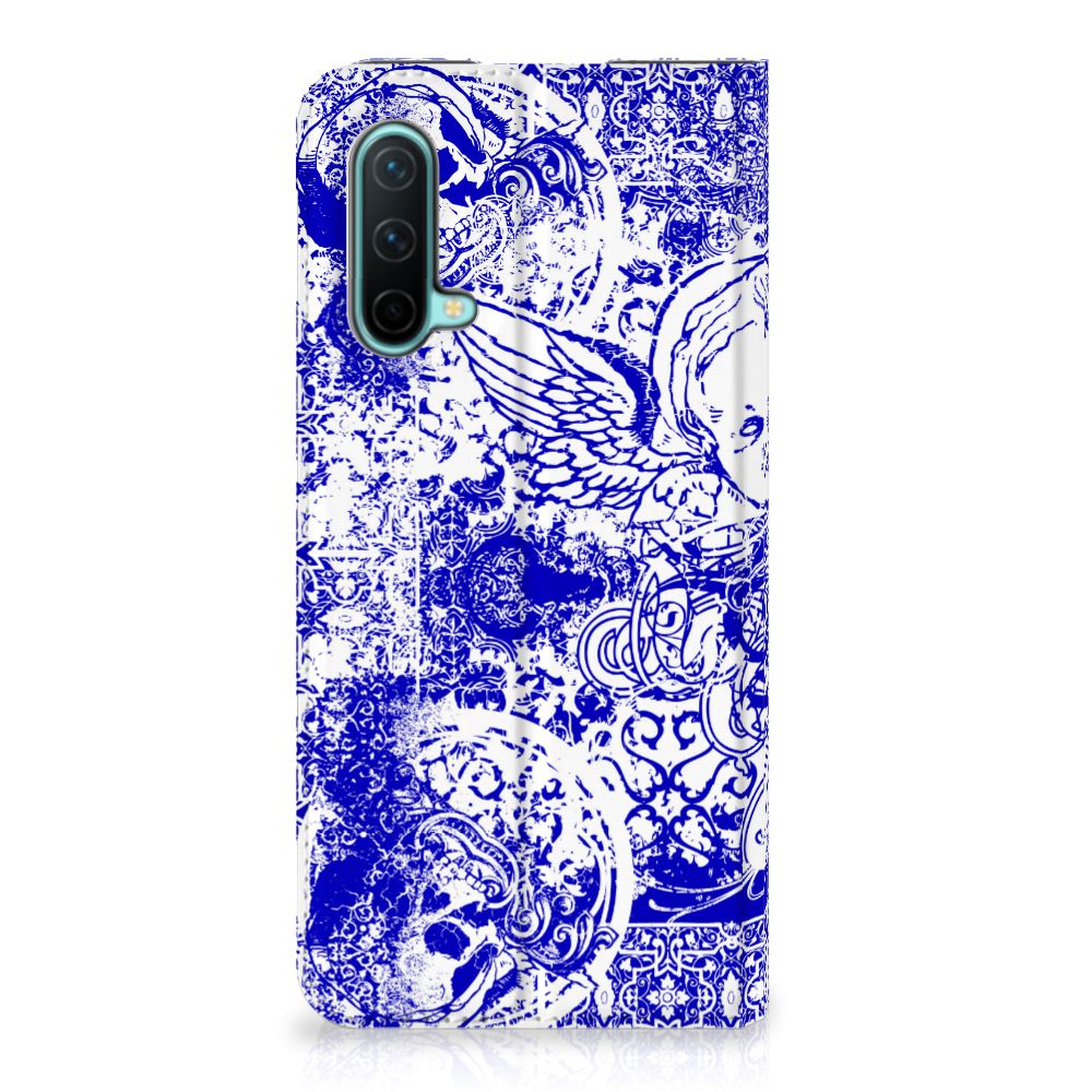 Mobiel BookCase OnePlus Nord CE 5G Angel Skull Blauw - B2C Telecom