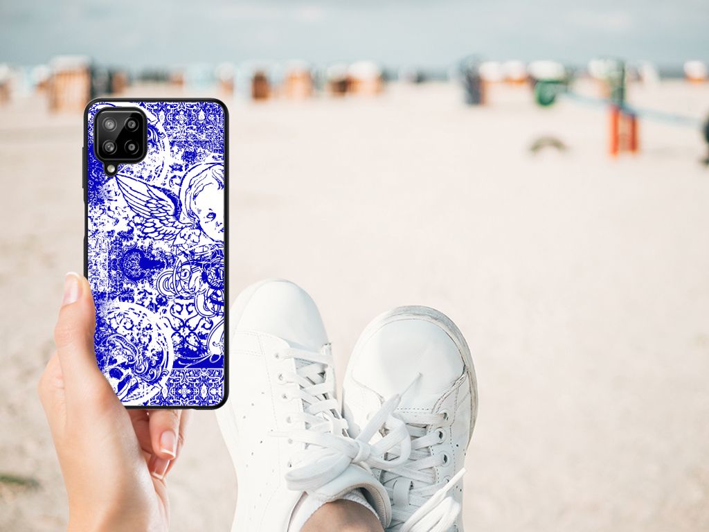 Telefoonhoesje Samsung Galaxy A12 Angel Skull Blauw B2C Telecom