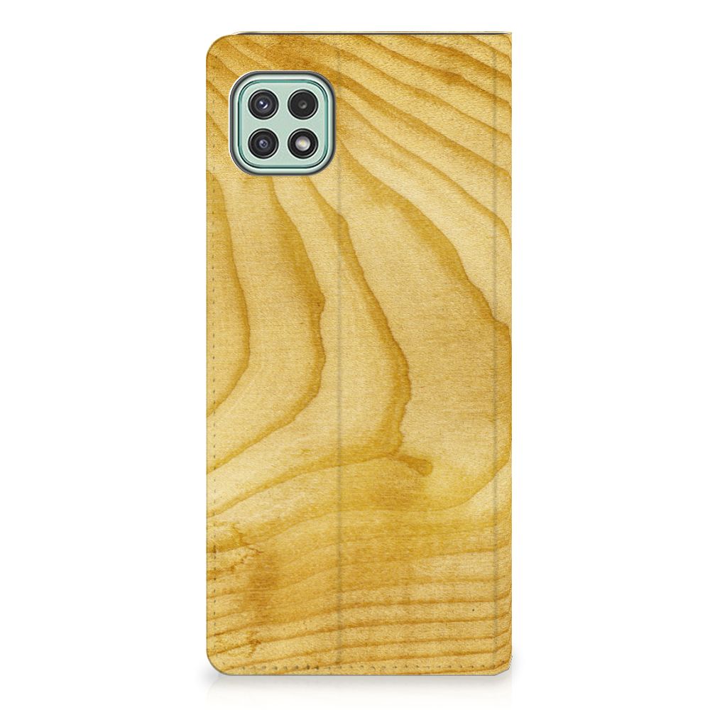 Samsung Galaxy A22 5G Book Wallet Case Licht Hout - B2C Telecom