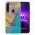 Motorola One Macro TPU Siliconen Hoesje Marble Blue Gold