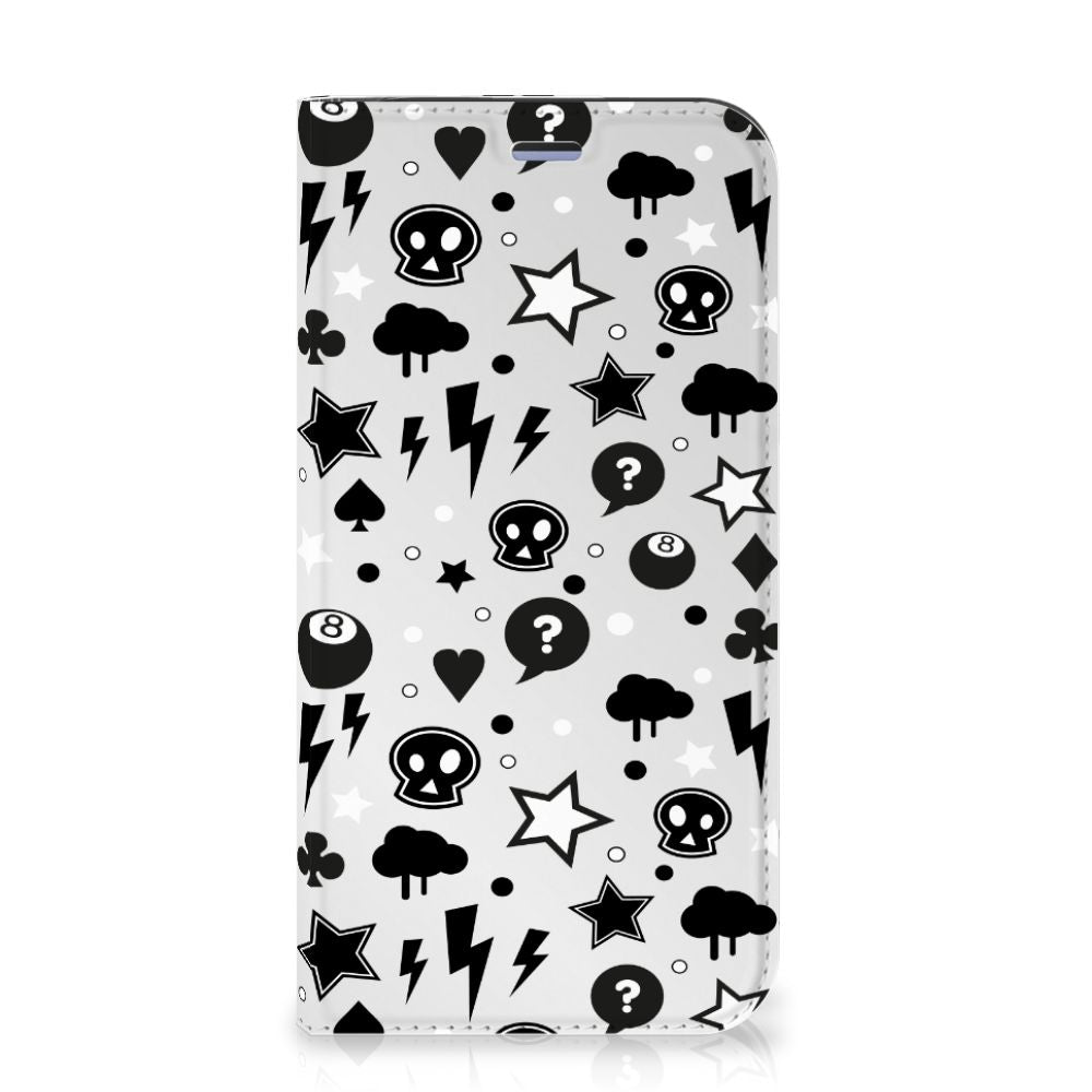 Mobiel BookCase iPhone 12 Mini Silver Punk - B2C Telecom