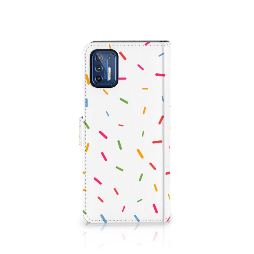 Motorola Moto G9 Plus Book Cover Donut Roze
