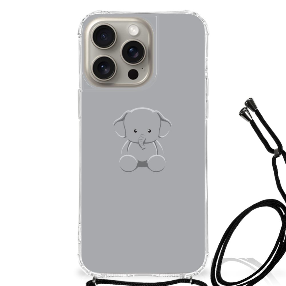 iPhone 15 Pro Max Stevig Bumper Hoesje Grijs Baby Olifant B2C Telecom