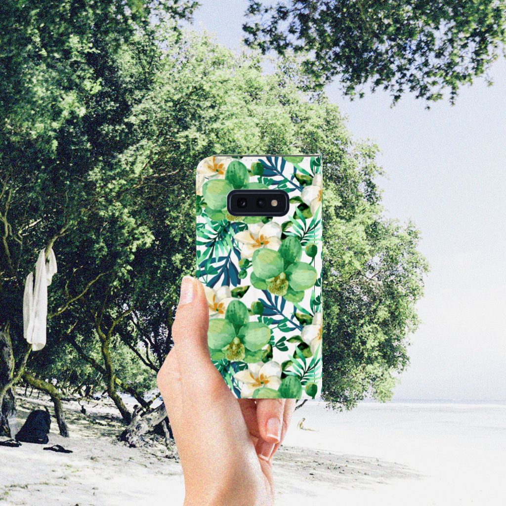 Samsung Galaxy S10e Smart Cover Orchidee Groen