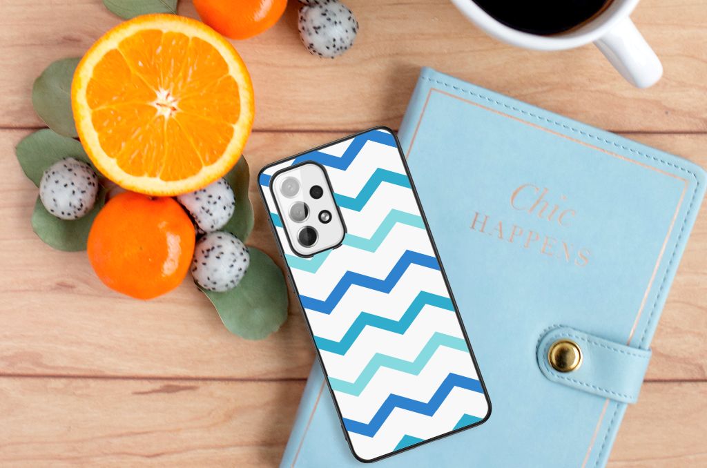 Samsung Galaxy A73 Back Case Zigzag Blauw B2C Telecom