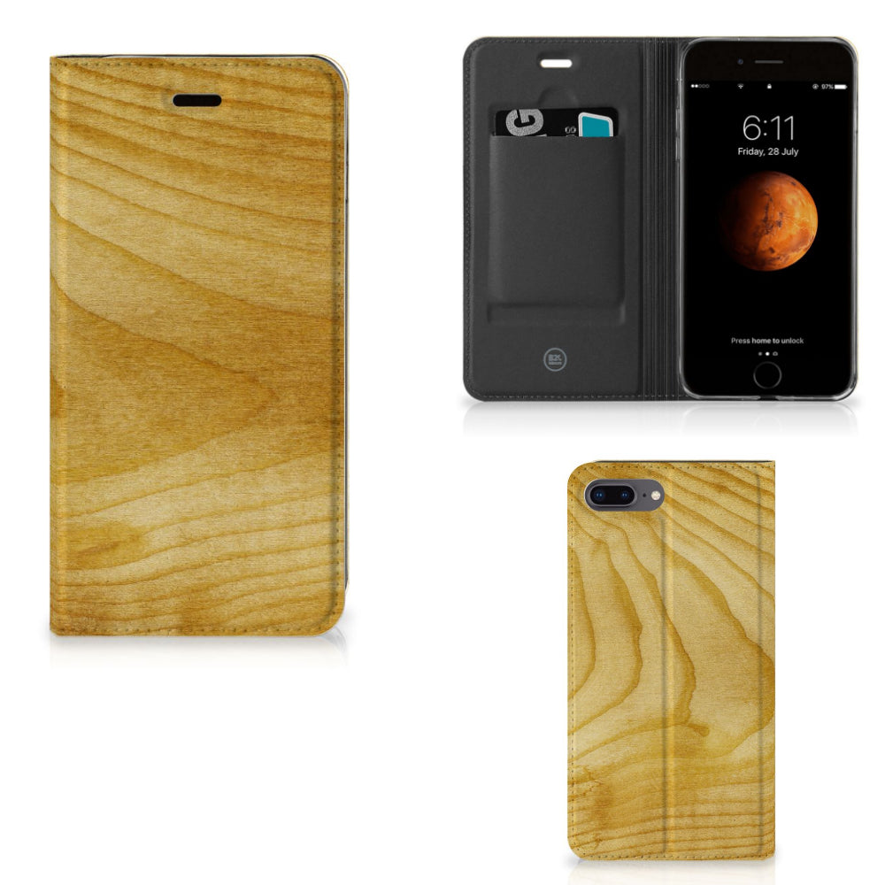 Apple iPhone 7 Plus | 8 Plus Book Wallet Case Licht Hout