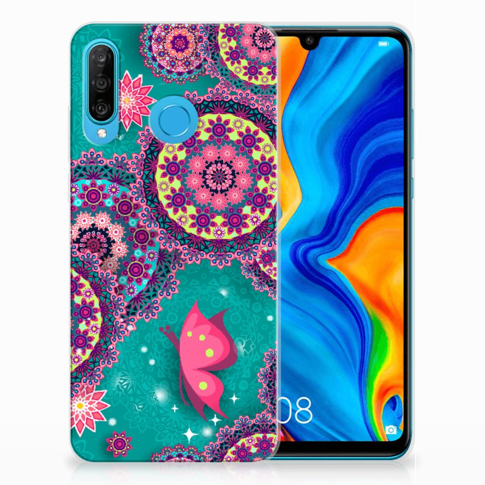 Huawei P30 Lite Hoesje maken Cirkels en Vlinders