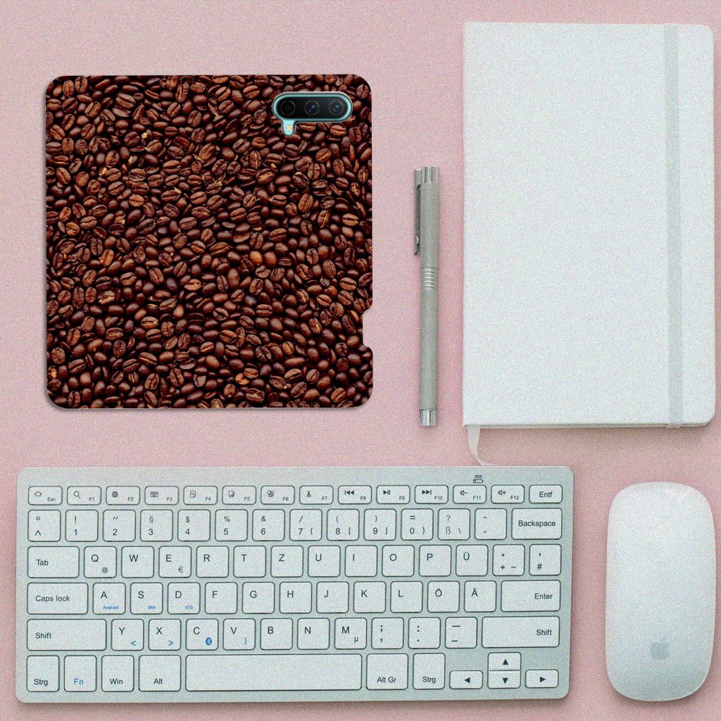 OnePlus Nord CE 5G Flip Style Cover Koffiebonen - B2C Telecom