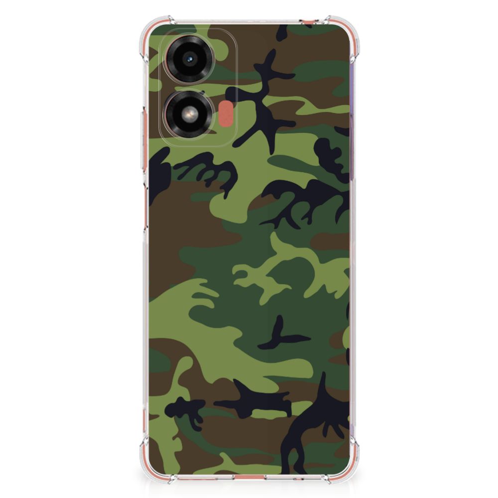 Motorola Moto G24 | G24 Power | G04 Doorzichtige Silicone Hoesje Army Dark