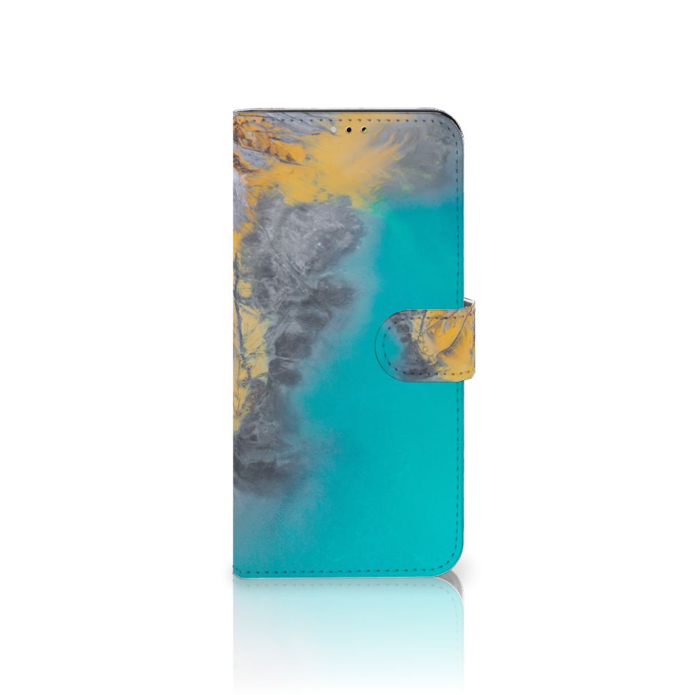 Samsung Galaxy A03 Bookcase Marble Blue Gold