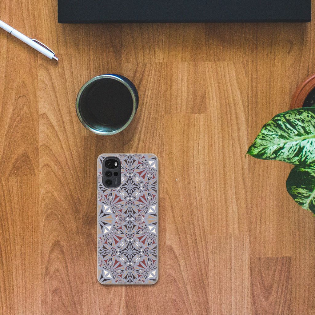 Motorola Moto G22 TPU Siliconen Hoesje Flower Tiles B2C Telecom