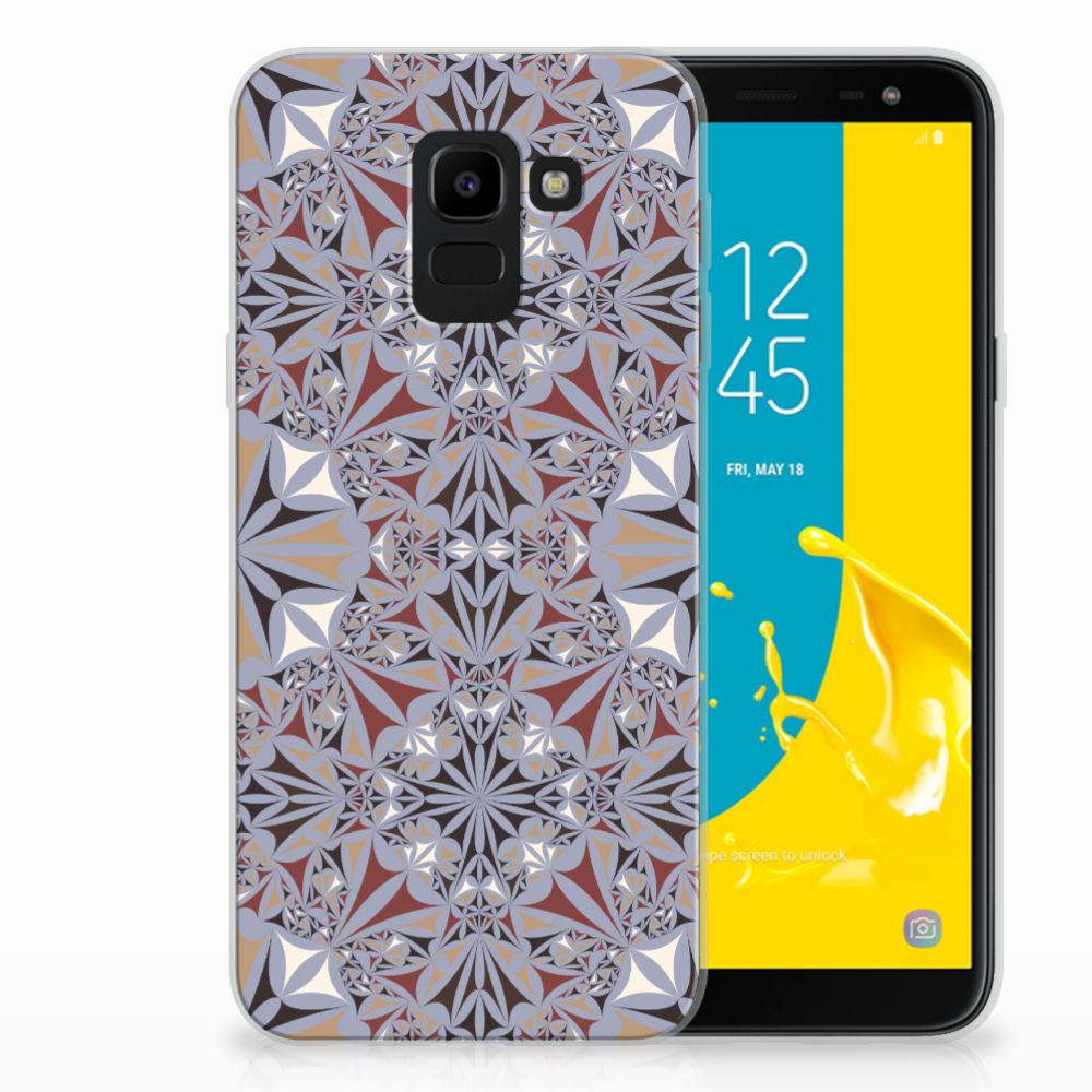 Samsung Galaxy J6 2018 TPU Siliconen Hoesje Flower Tiles