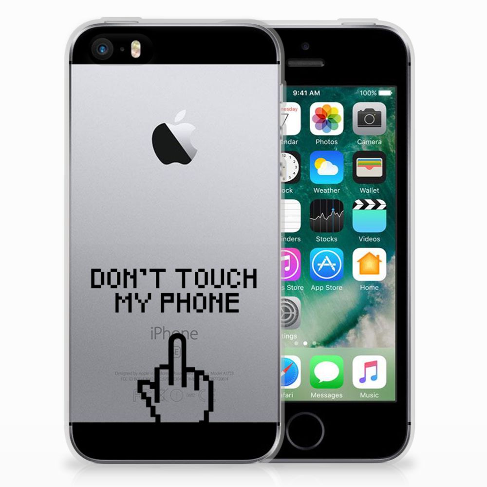 Apple iPhone SE | 5S Silicone-hoesje Finger Don't Touch My Phone