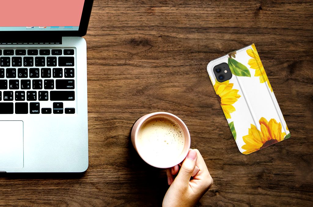 Smart Cover voor Apple iPhone 11 Zonnebloemen - B2C Telecom