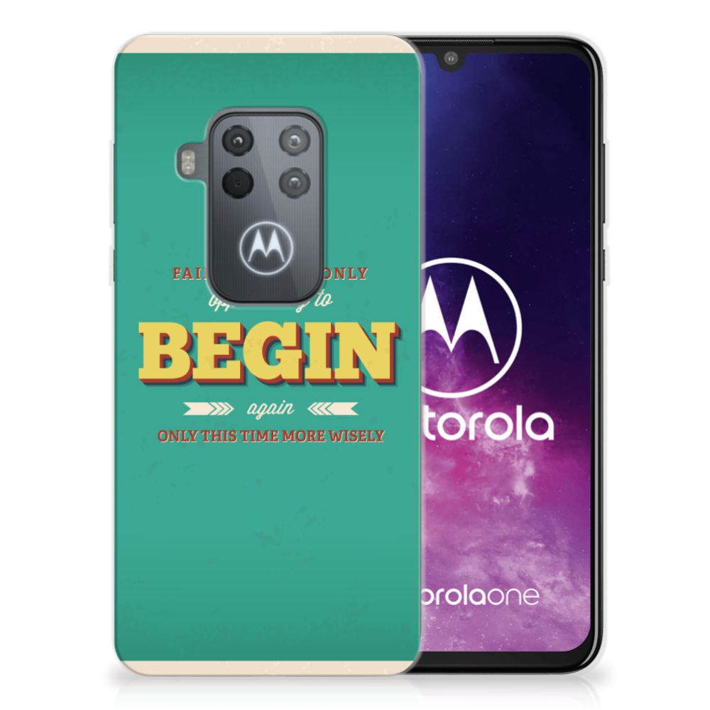 Motorola One Zoom Siliconen hoesje met naam Quote Begin