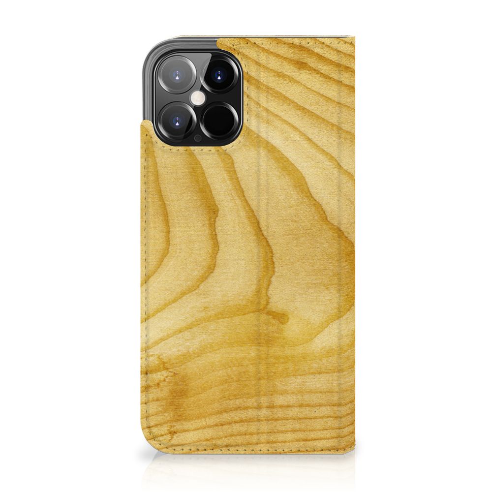 iPhone 12 Pro Max Book Wallet Case Licht Hout - B2C Telecom