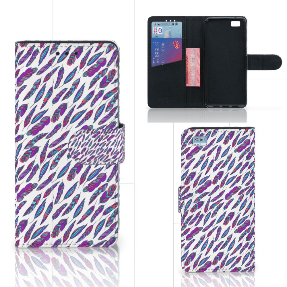 Huawei Ascend P8 Lite Telefoon Hoesje Feathers Color