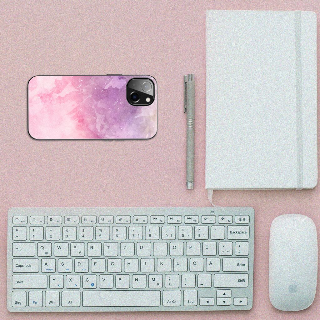 Kleurrijke Telefoonhoesje Apple iPhone 13 Pink Purple Paint B2C Telecom