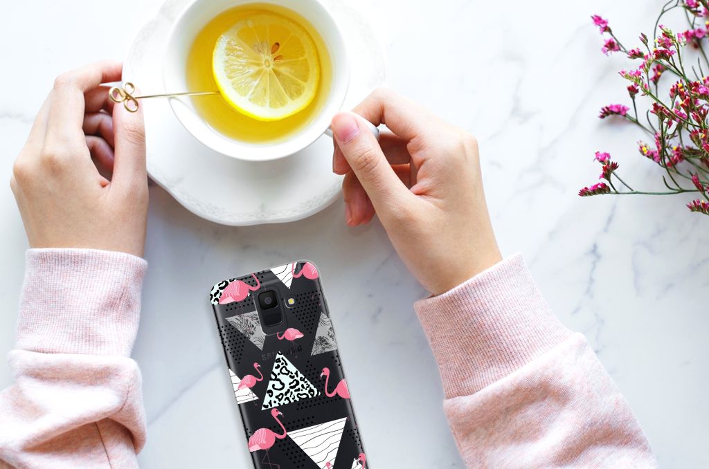 Samsung Galaxy A6 (2018) TPU Hoesje Flamingo Triangle