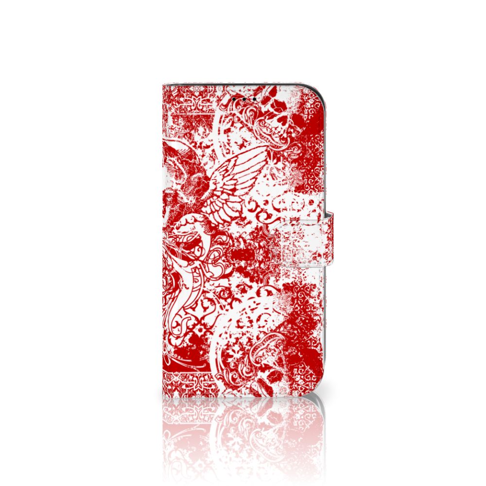 Telefoonhoesje met Naam iPhone 13 Pro Max Angel Skull Rood