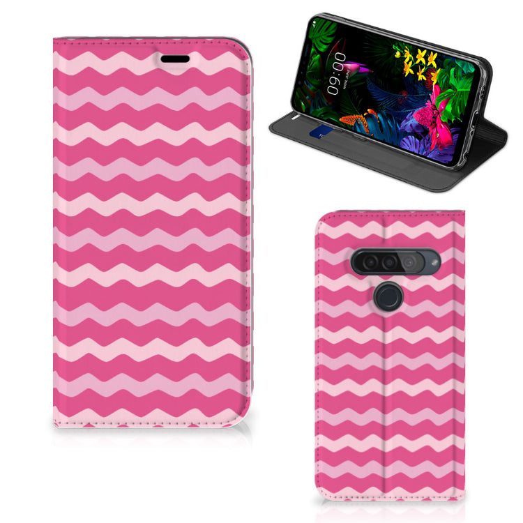 LG G8s Thinq Hoesje met Magneet Waves Pink