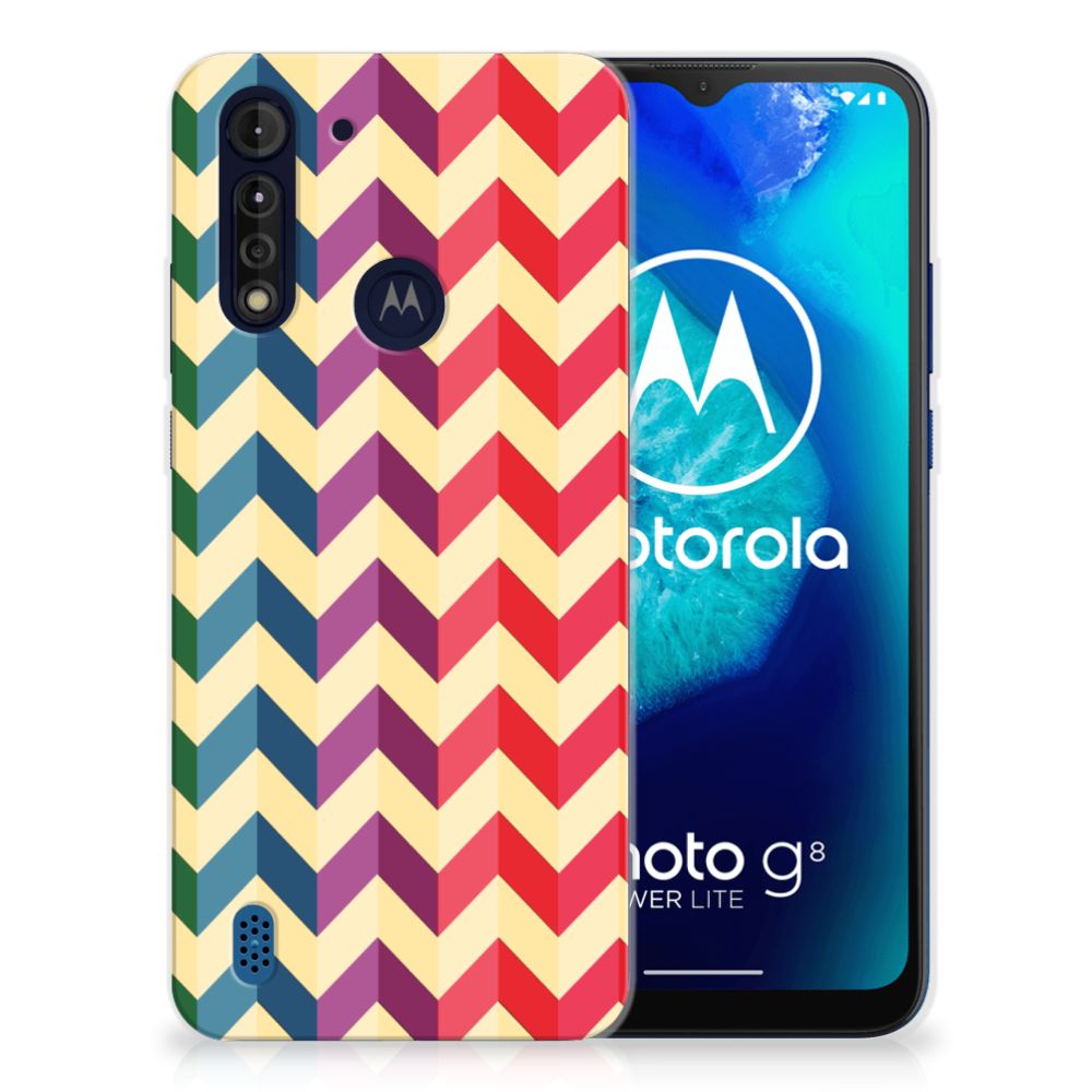 Motorola Moto G8 Power Lite TPU bumper Zigzag Multi Color B2C Telecom