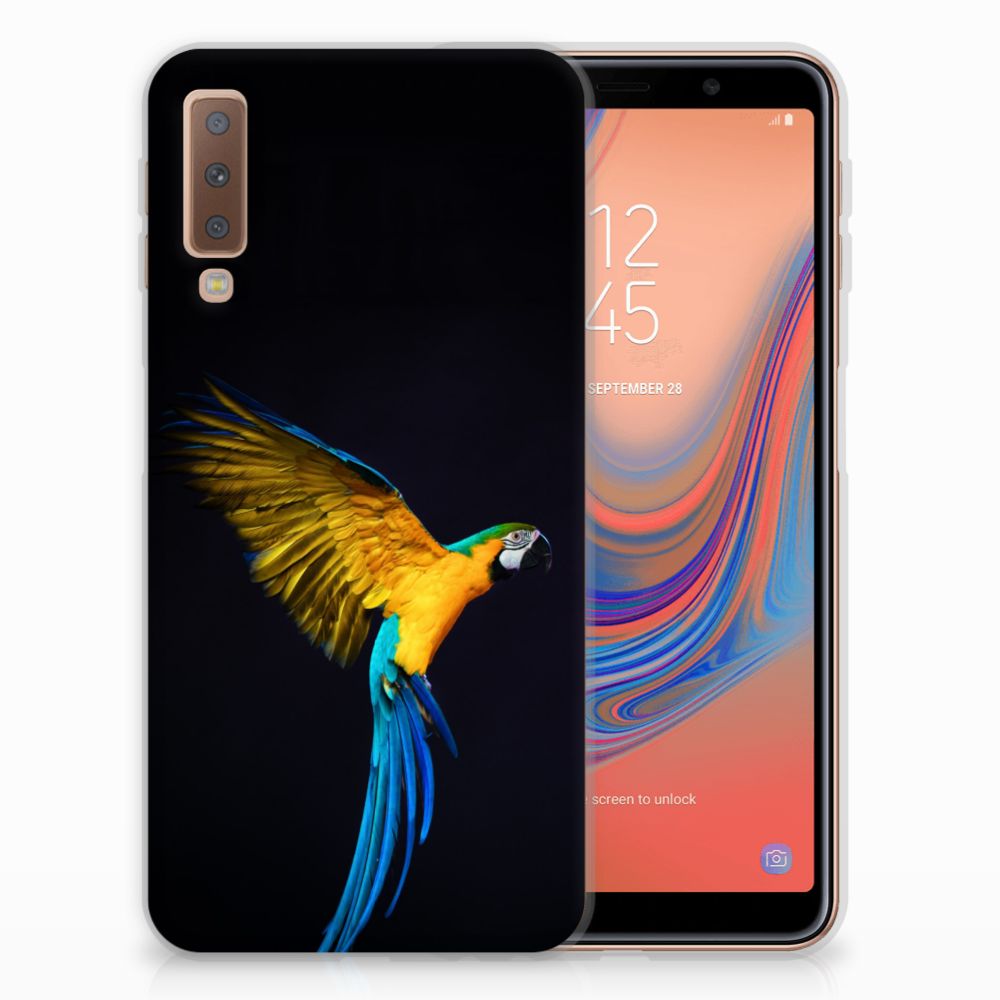 Samsung Galaxy A7 (2018) TPU Hoesje Papegaai