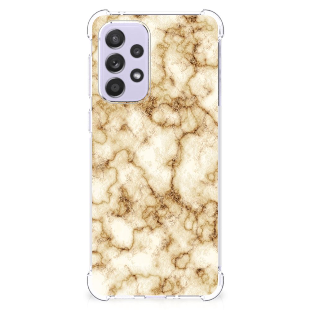 Samsung Galaxy A33 Anti-Shock Hoesje Marmer Goud B2C Telecom