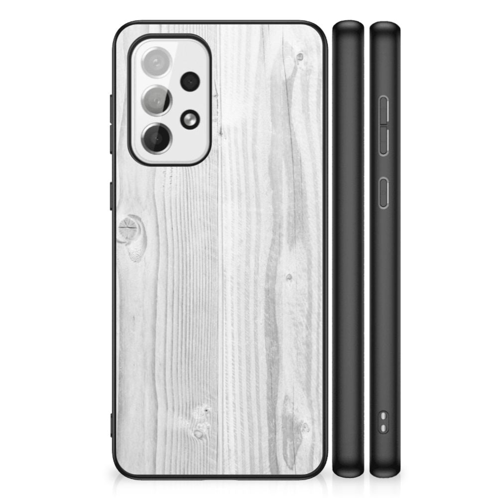 Samsung Galaxy A73 Houten Print Telefoonhoesje White Wood B2C Telecom