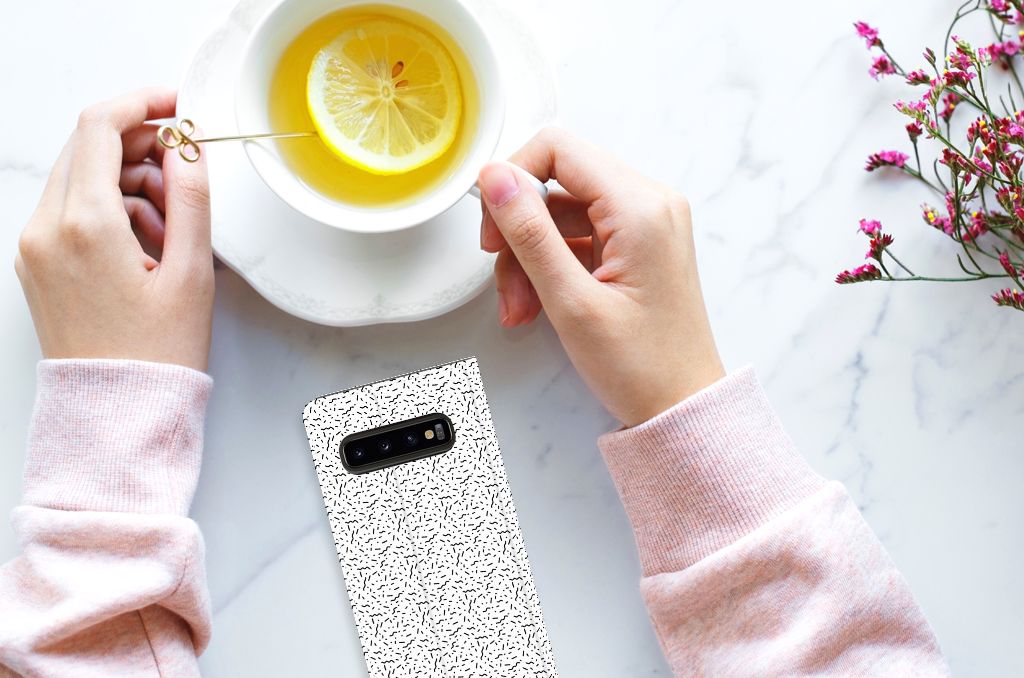 Samsung Galaxy S10 Hoesje met Magneet Stripes Dots