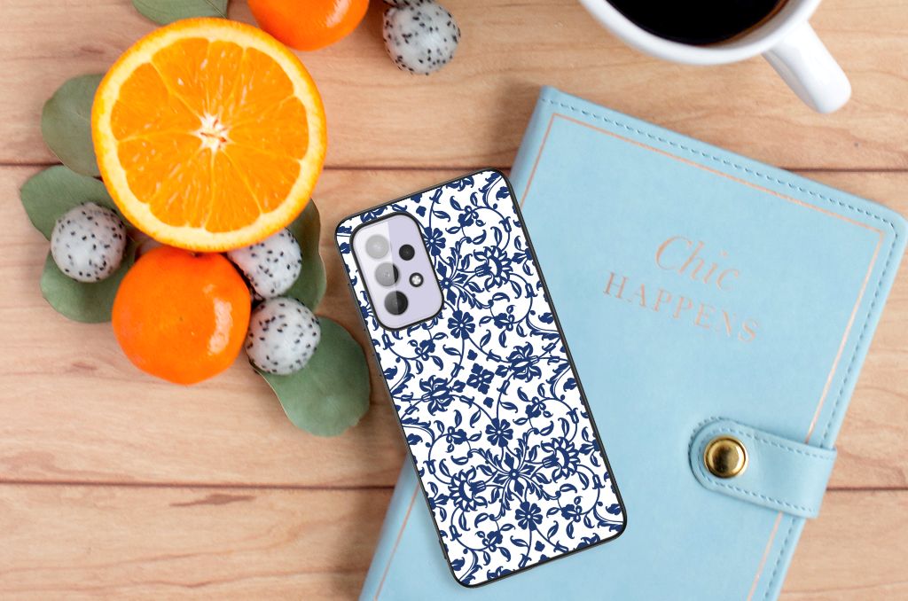 Samsung Galaxy A33 5G Bloemen Hoesje Flower Blue B2C Telecom