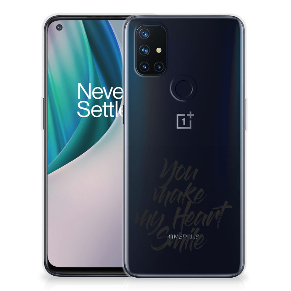 OnePlus Nord N10 5G Siliconen hoesje met naam Heart Smile