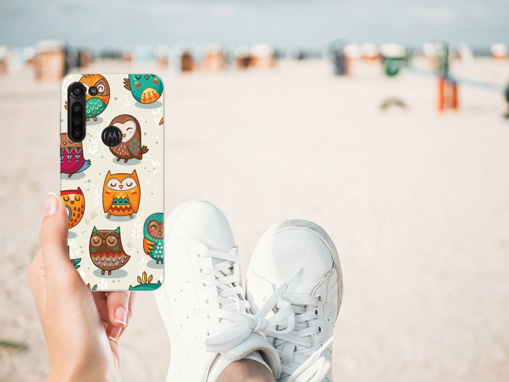 Motorola Moto G8 Power TPU Hoesje Vrolijke Uilen B2C Telecom