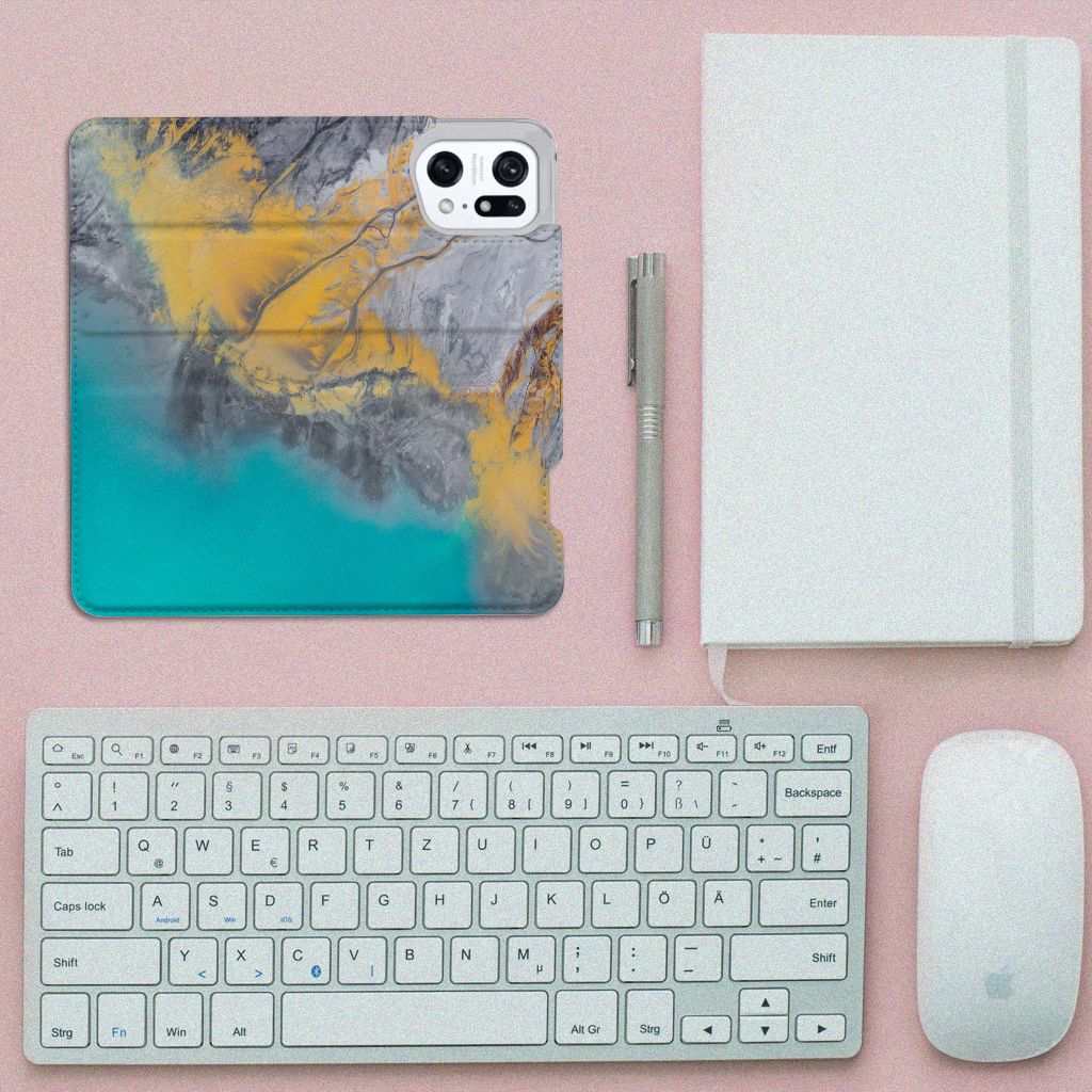 OPPO Find X5 Pro Standcase Marble Blue Gold - B2C Telecom