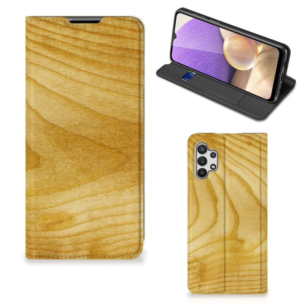 Samsung Galaxy A32 5G Book Wallet Case Licht Hout - B2C Telecom